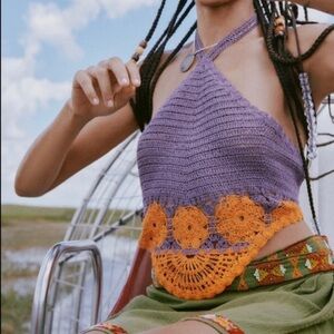 ZARA Halter Crochet Top